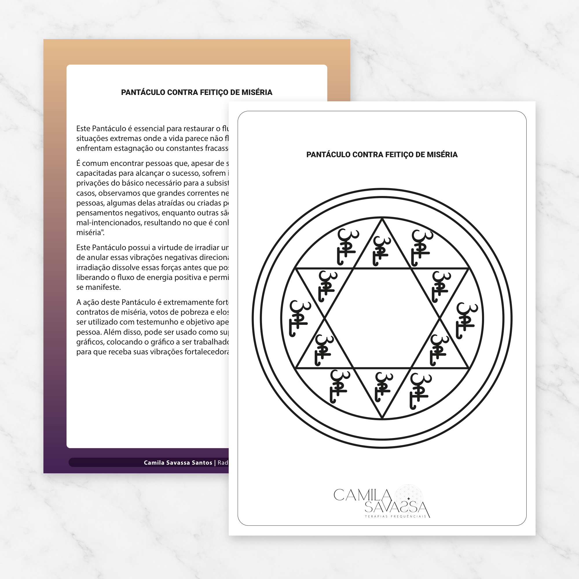 Pantáculo contra Feitiço de Miséria — gráfico Radiônico de Pantáculo em PDF por Camila Savassa Santos