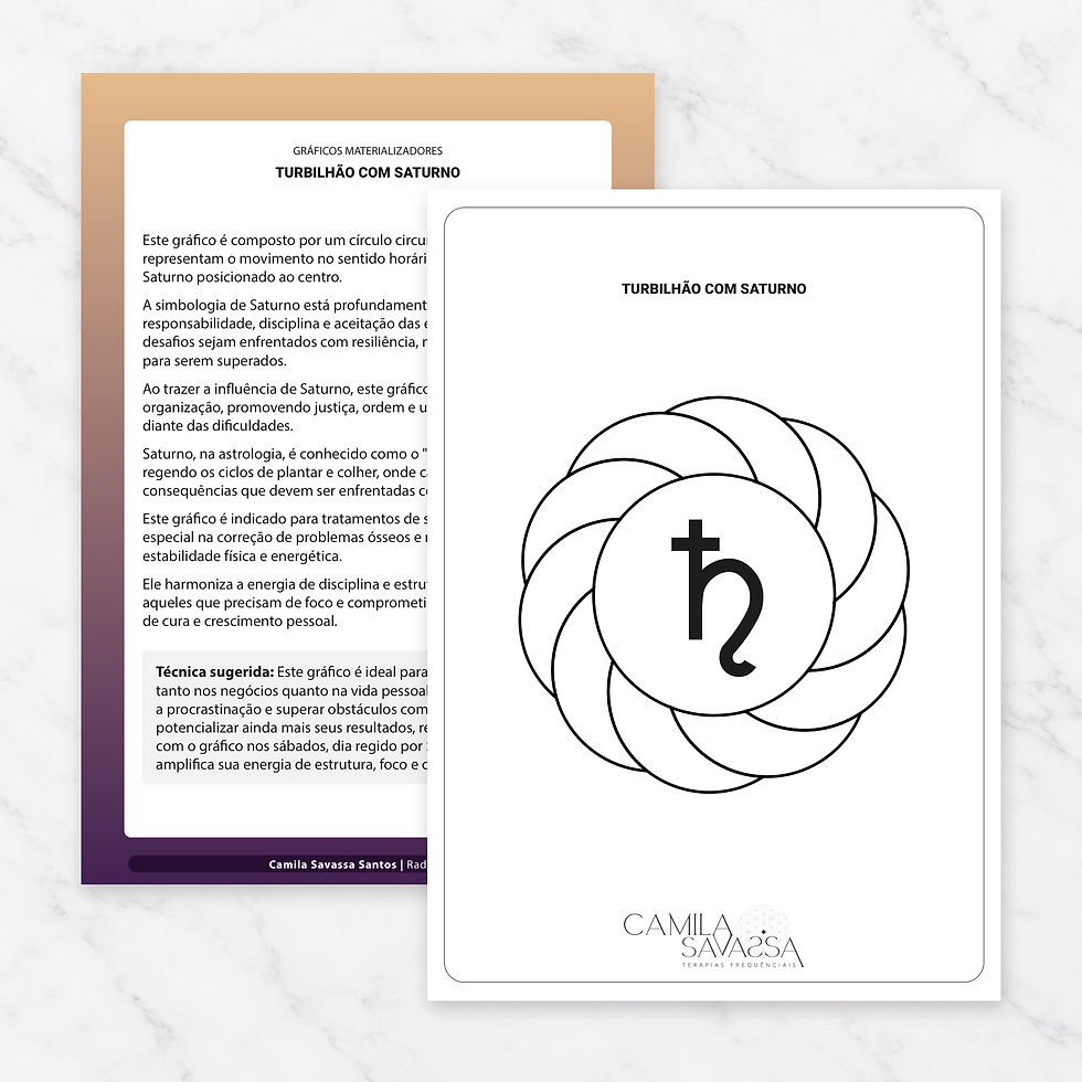 Turbilhão com Saturno — gráfico Radiônico Materializador em PDF por Camila Savassa Santos
