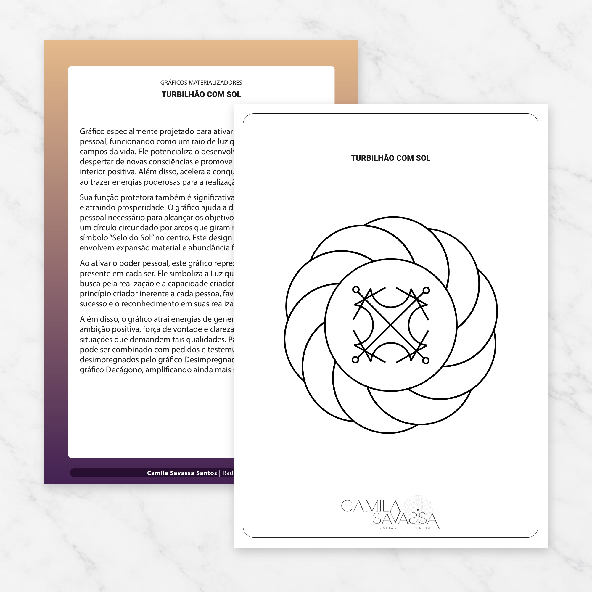 Turbilhão com Sol — gráfico Radiônico Materializador em PDF por Camila Savassa Santos