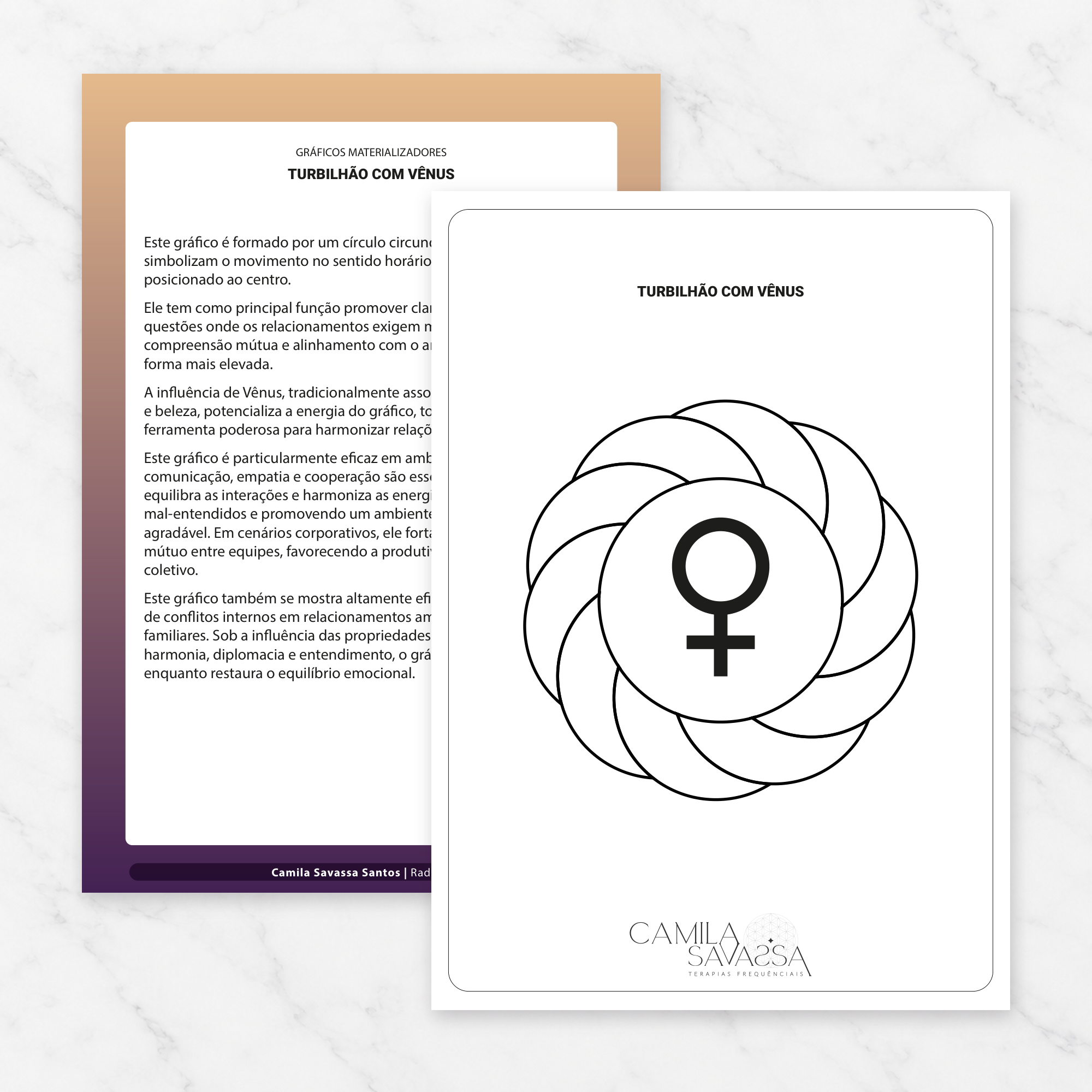 Turbilhão com Vênus — gráfico Radiônico Materializador em PDF por Camila Savassa Santos