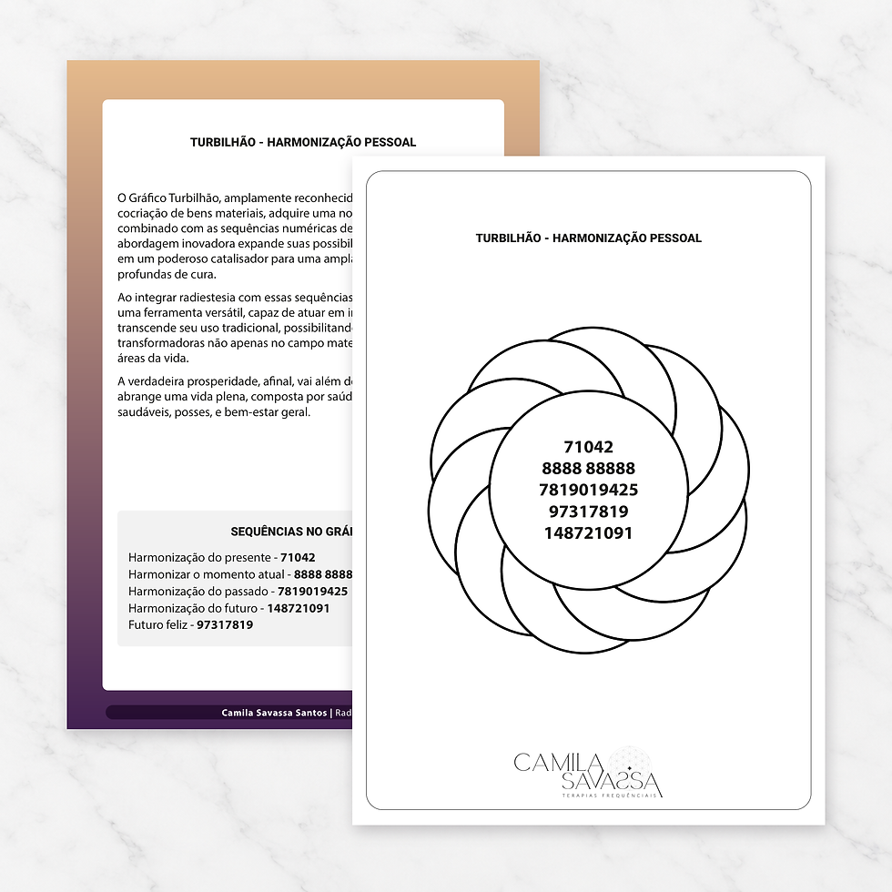Turbilhão - Harmonização Pessoal — gráfico Radiônico com Grabovoi em PDF por Camila Savassa Santos