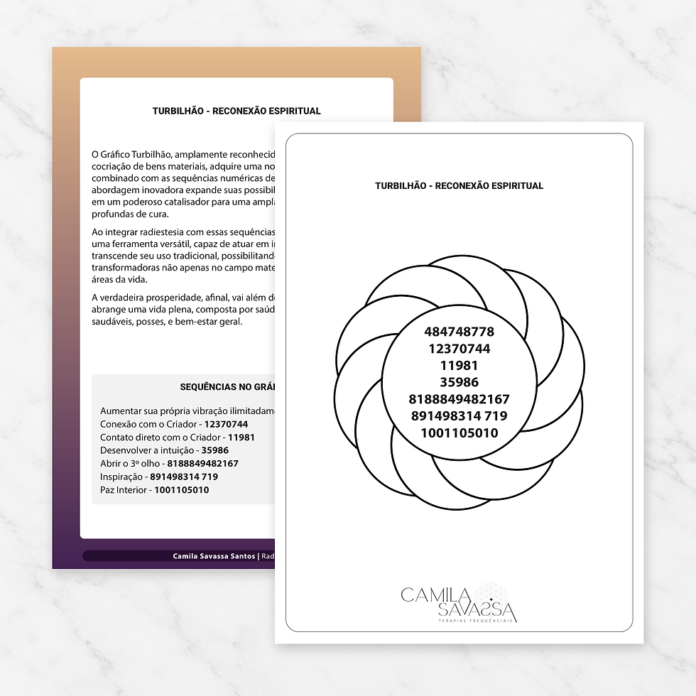 Turbilhão - Reconexão Espiritual — gráfico Radiônico com Grabovoi em PDF por Camila Savassa Santos