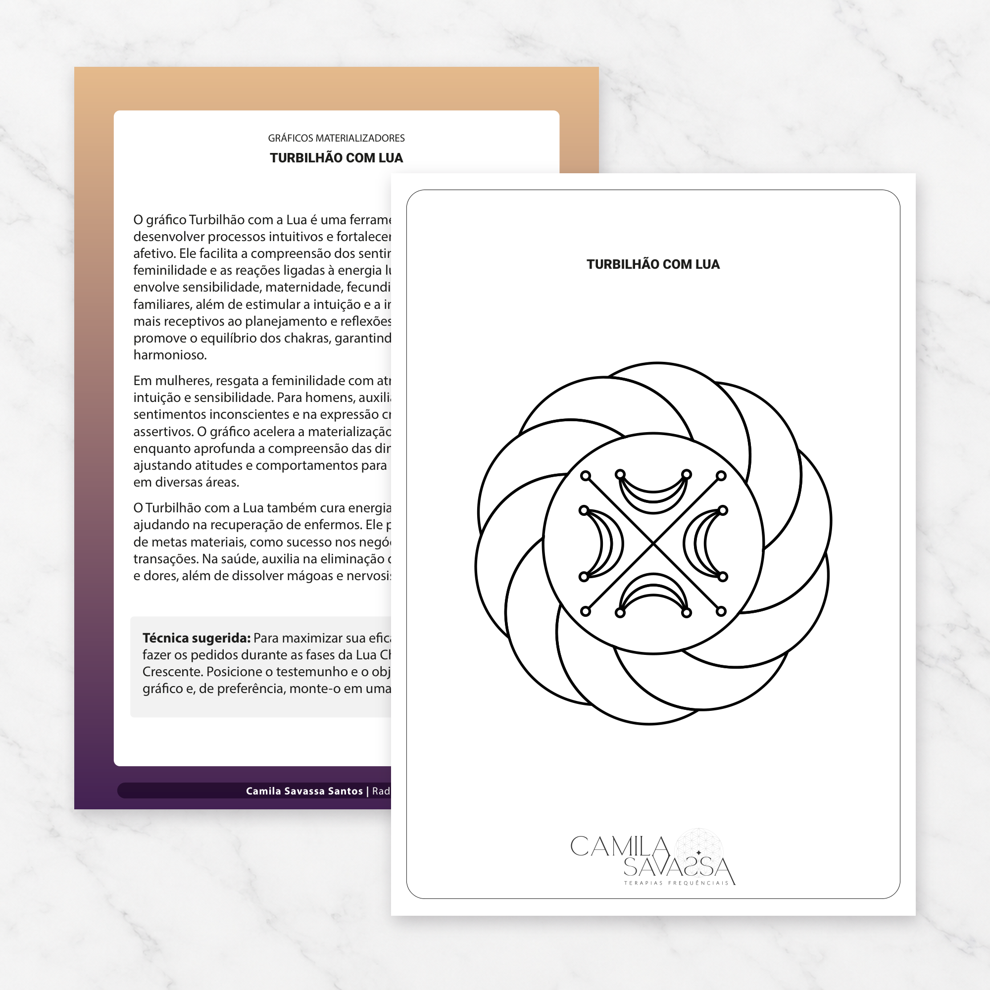 Turbilhão com Lua — gráfico Radiônico Materializador em PDF por Camila Savassa Santos