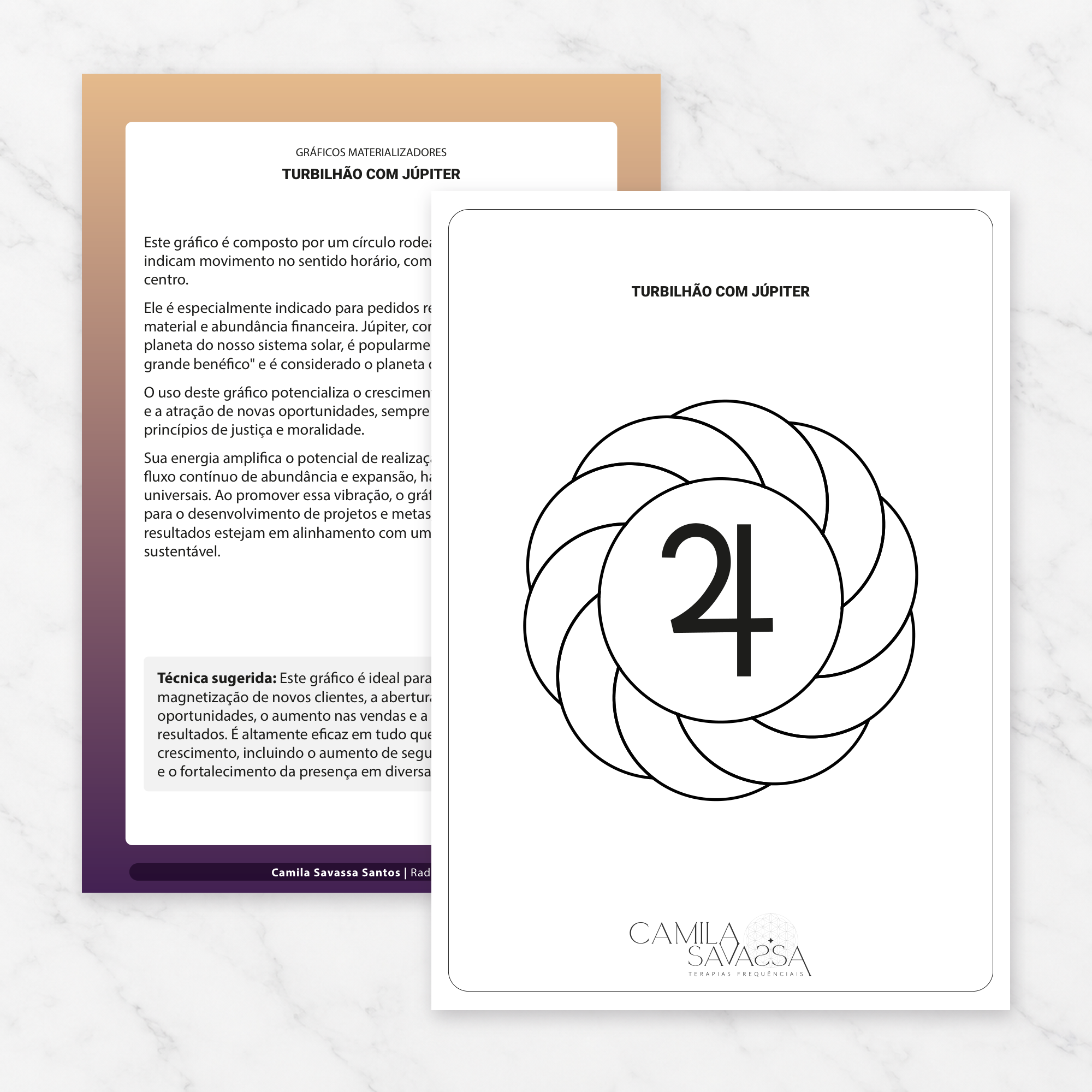 Turbilhão com Júpiter — gráfico Radiônico Materializador em PDF por Camila Savassa Santos