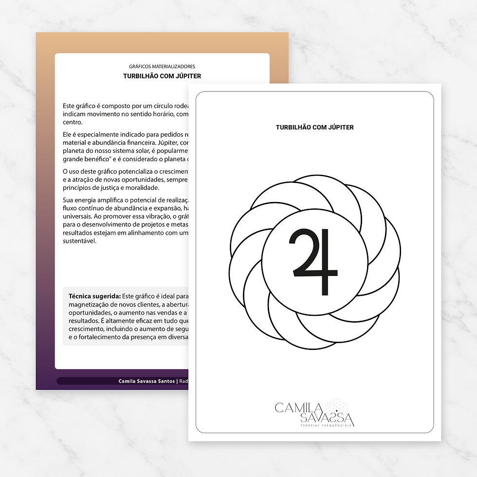 Turbilhão com Júpiter — gráfico Radiônico Materializador em PDF por Camila Savassa Santos