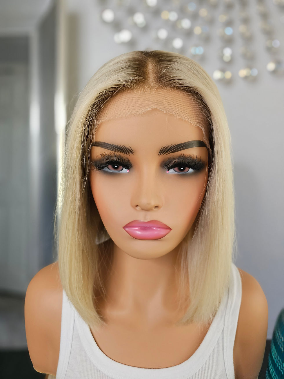 Thumbnail: *BRITTANY* 14" Mongolian lace top wig *Ashy Blonde