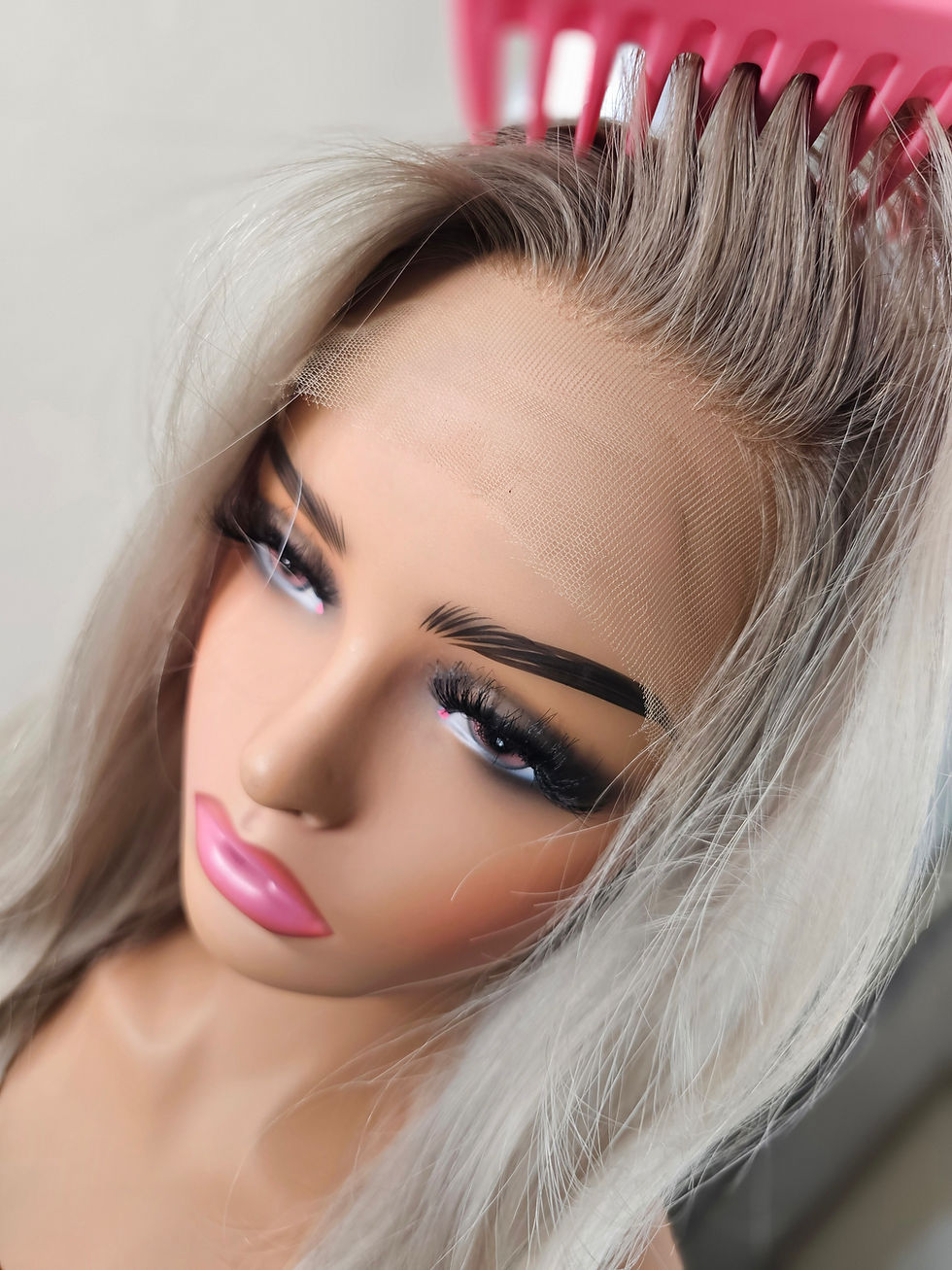 Thumbnail: PRE-ORDER 19"-27" Custom Econo Budget Brazilian Lace Top Wig *MOONSTONE BLONDE*