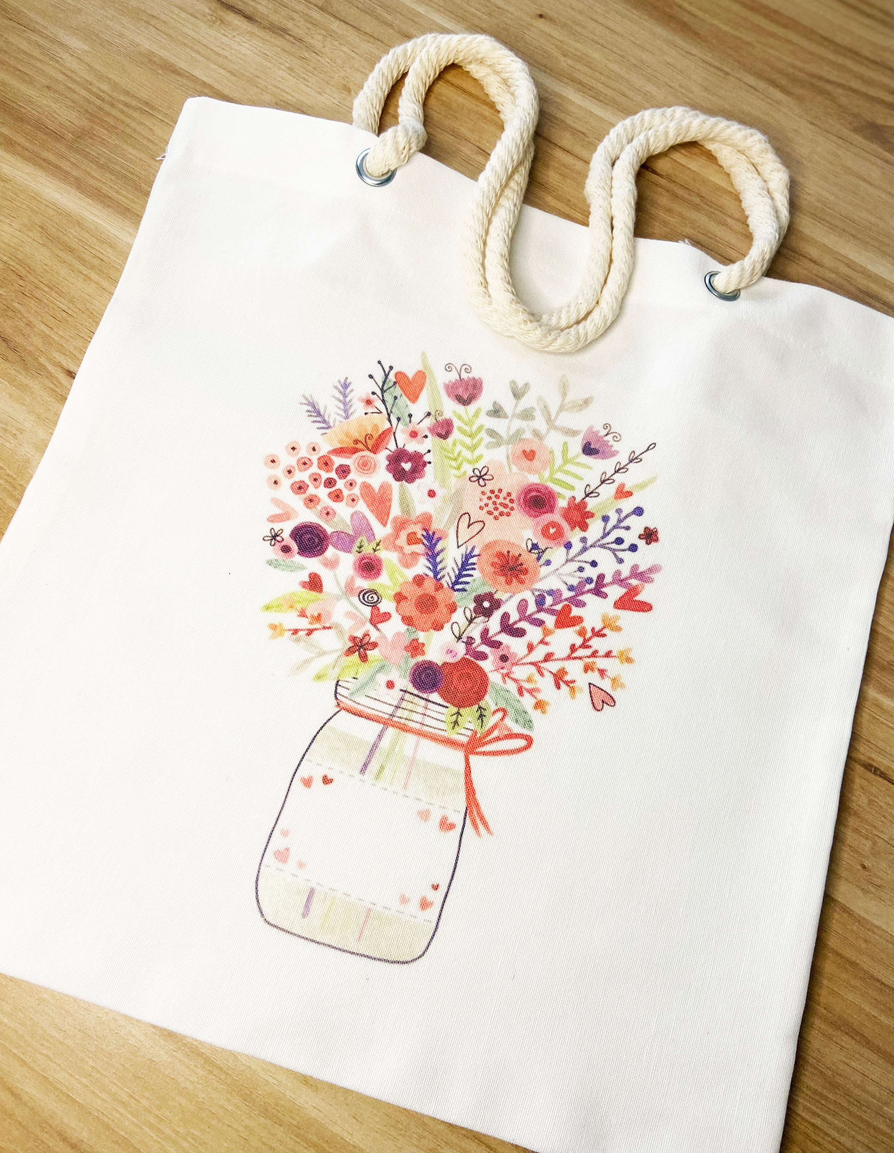 Halat askılı bez çanta