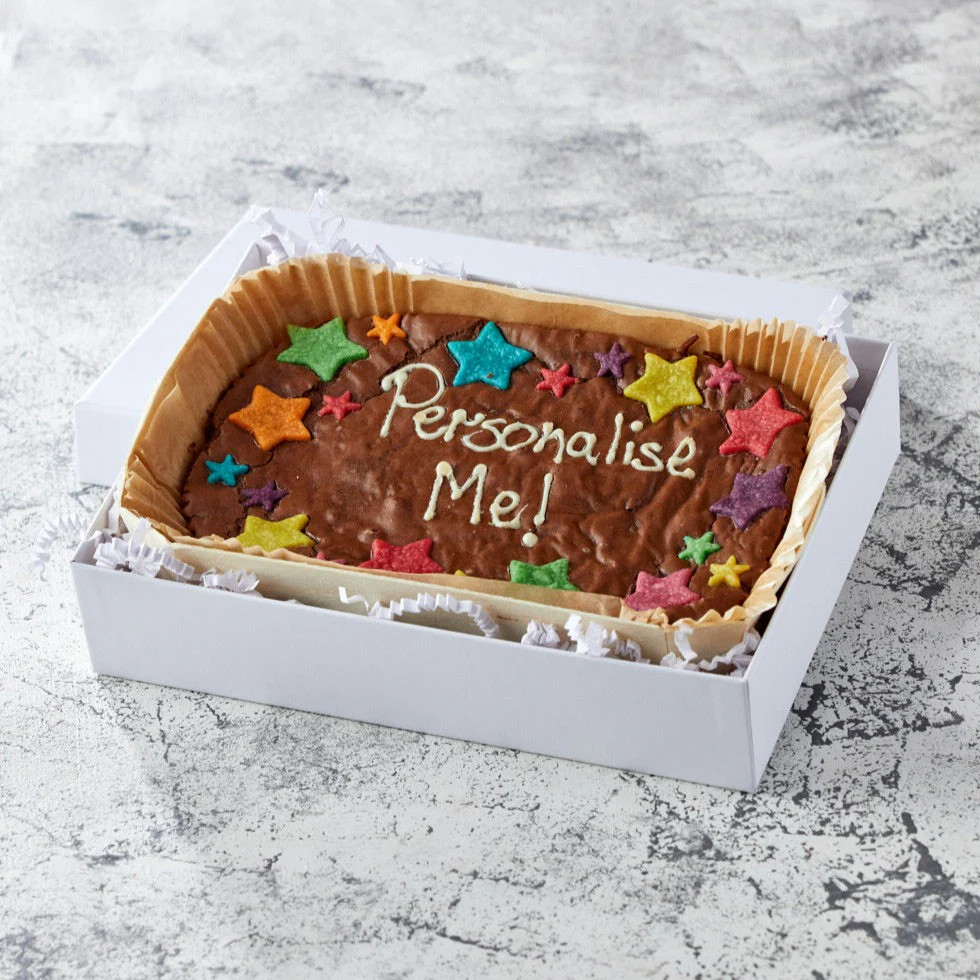 Rainbow Stars Personalized Brownie Slab