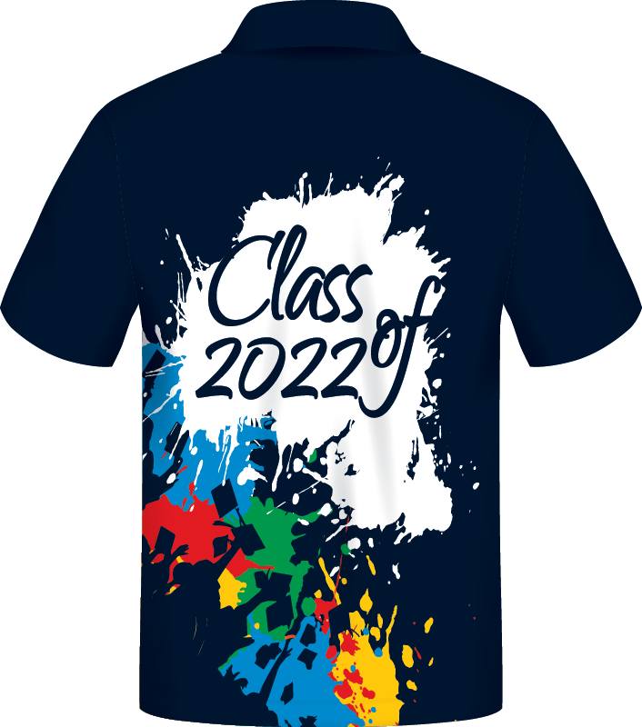 Thumbnail: Sublimated Senior School Leavers Year 6 Year 12 Graduation Polo Back View
