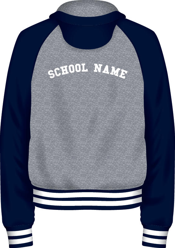 School Winter Fleece Hoodie Pullover Jumper Back View