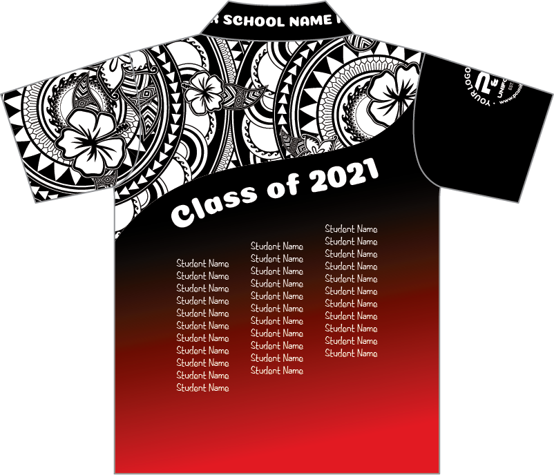 Thumbnail: Sublimated Senior School Leavers Graduation Polo Back View