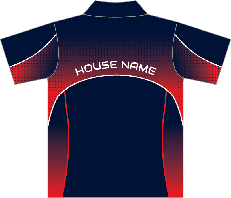 Thumbnail: Sublimated Sports House Polo Back View Red