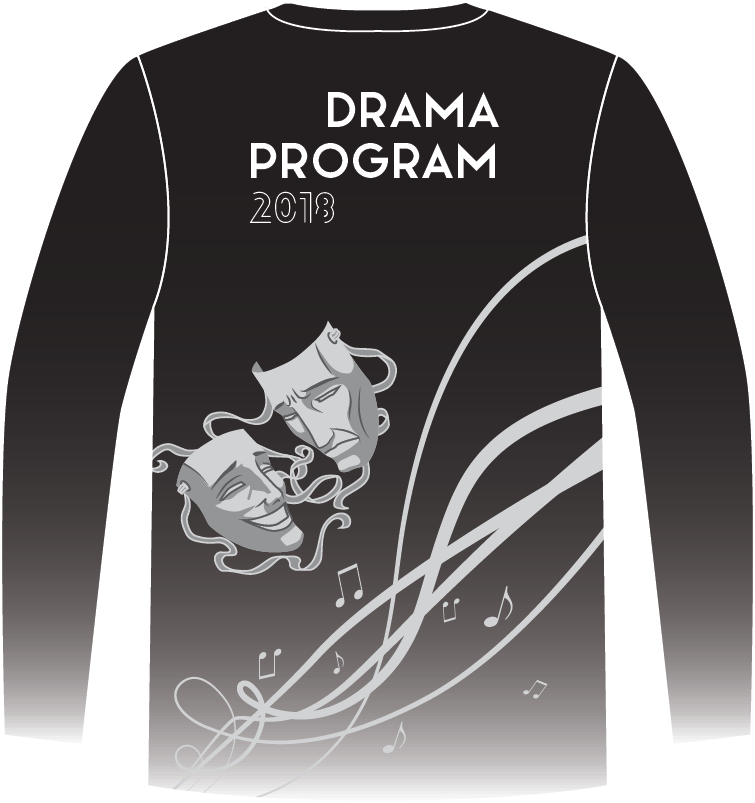 Thumbnail: Sublimated Long Sleeve School Music T-Shirt Back View