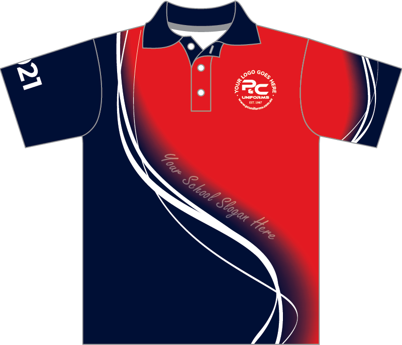 Thumbnail: Sublimated Senior School Leavers Graduation Polo Front View