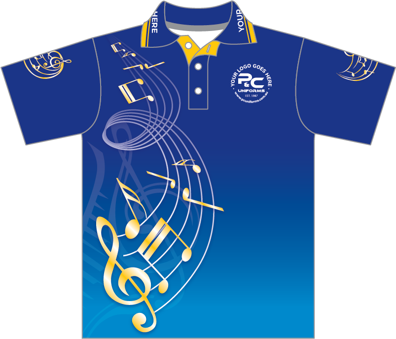 Thumbnail: Sublimated School Music Polo Front View