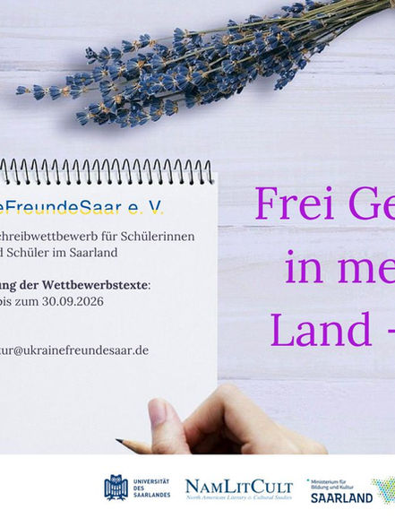 Schülerwettbewerb für Literatur und Sprache (Deutsch, Ukrainisch, Englisch, Französisch) ist von Verein UkraineFreundeSaar ab sofort gestartet.
