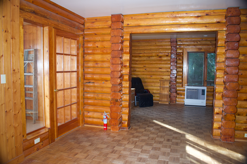 2nd floor - Exterior door deck entry, mountain water view, Waterfront Homestead for sale, Kupreanof Island Alaska