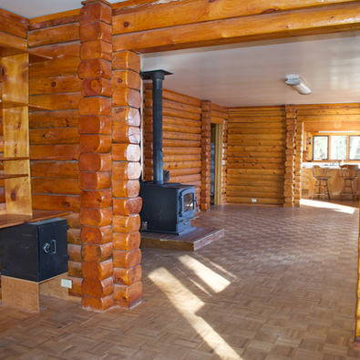 2nd floor - Interior north facing into living and kitchen area, Waterfront Homestead for sale, Kupreanof Island Alaska