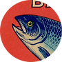 icon from vintage can salmon label