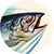 icon from vintage can salmon label