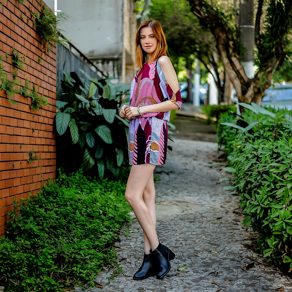 Miniatura: Vestido estampado com forro