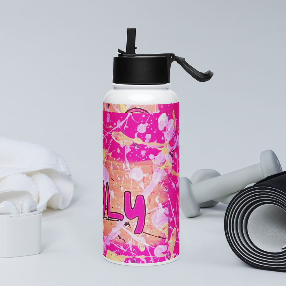 Thumbnail: Stainless steel water bottle with a straw lid