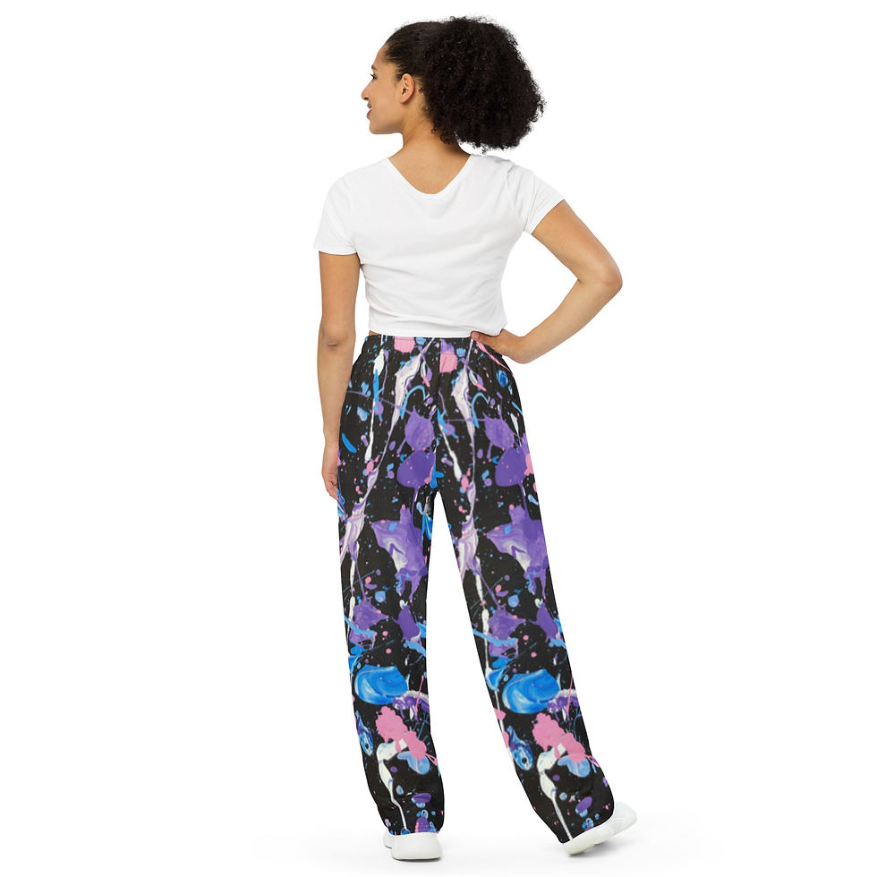 Thumbnail: All-over print unisex wide-leg pants
