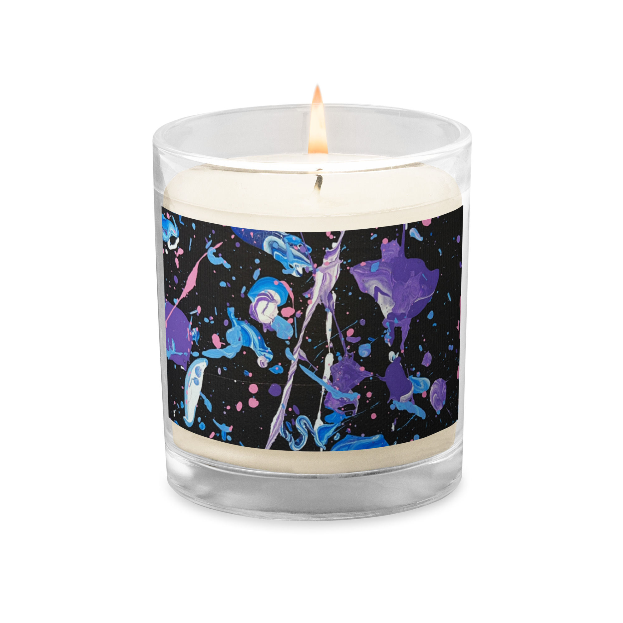 Glass jar soy wax candle