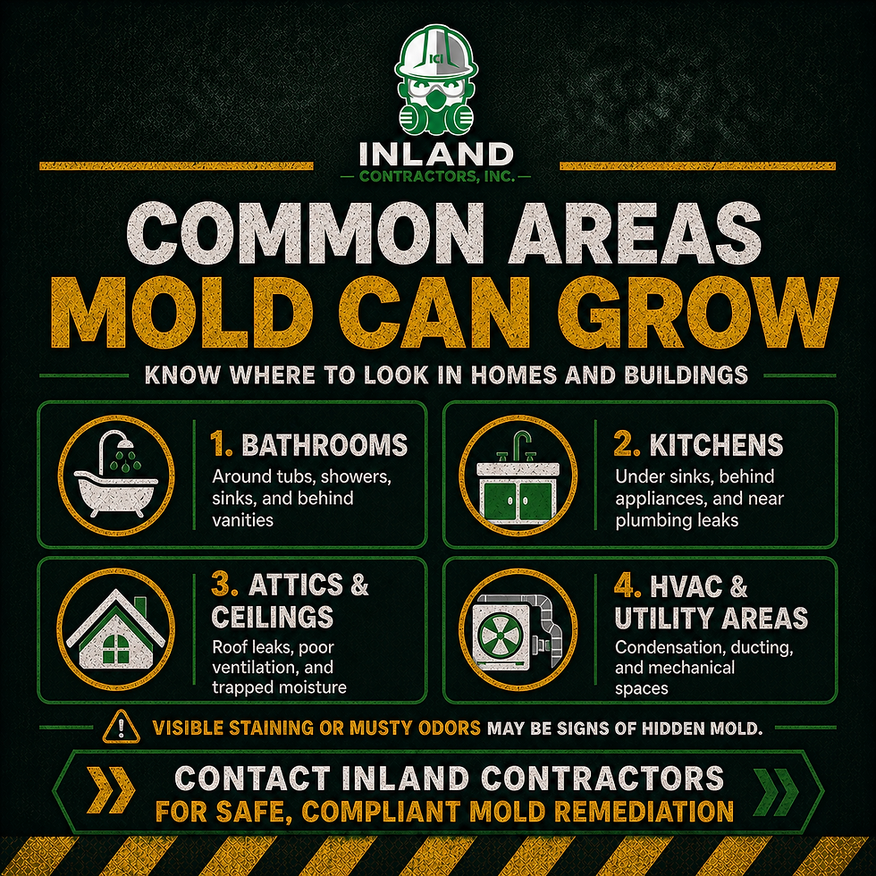 Common Areas of Mold Growth