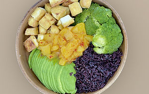Exotic Black Rice & Tofu Bowl with Mango Salsa