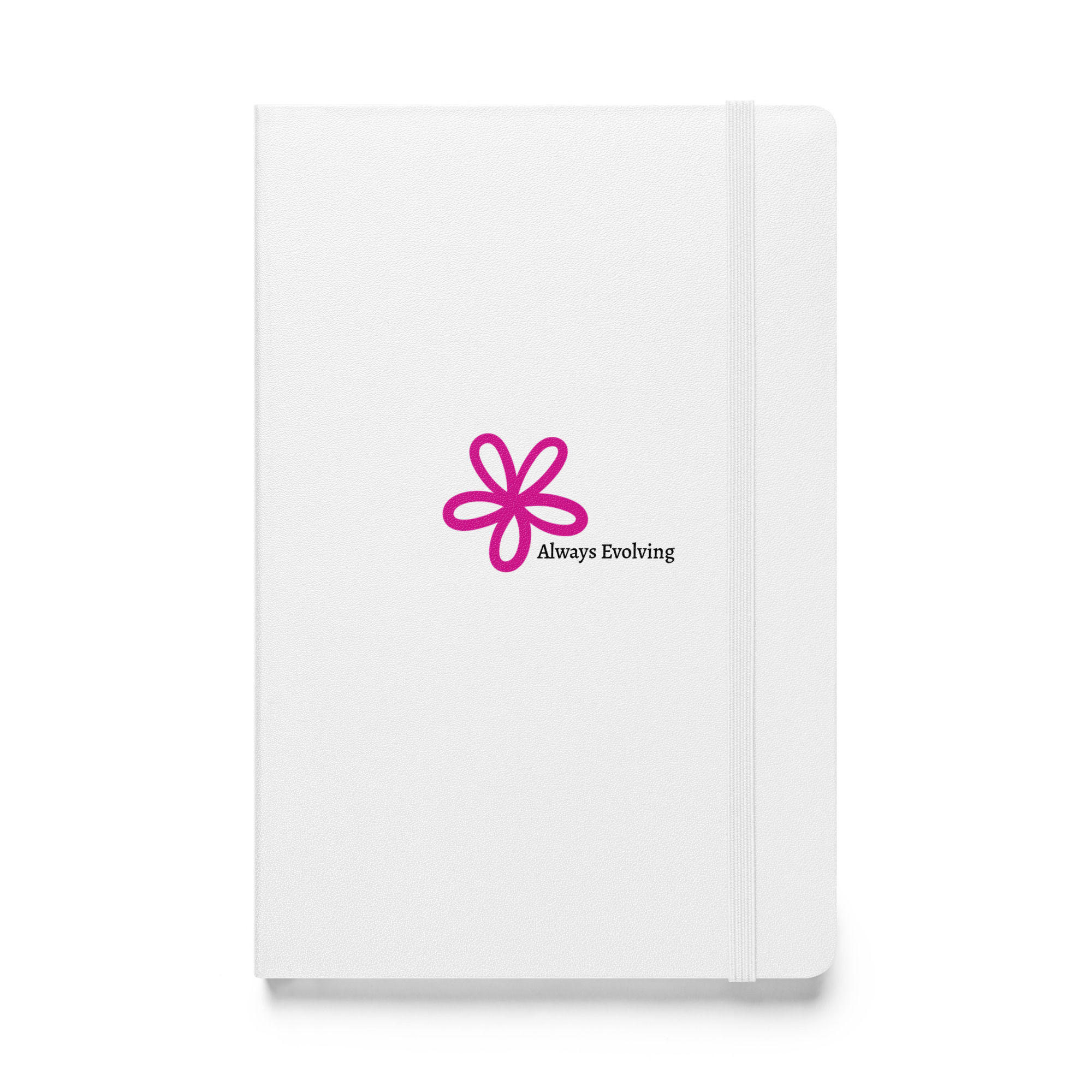 AE Hardcover bound notebook (white w/ pink)
