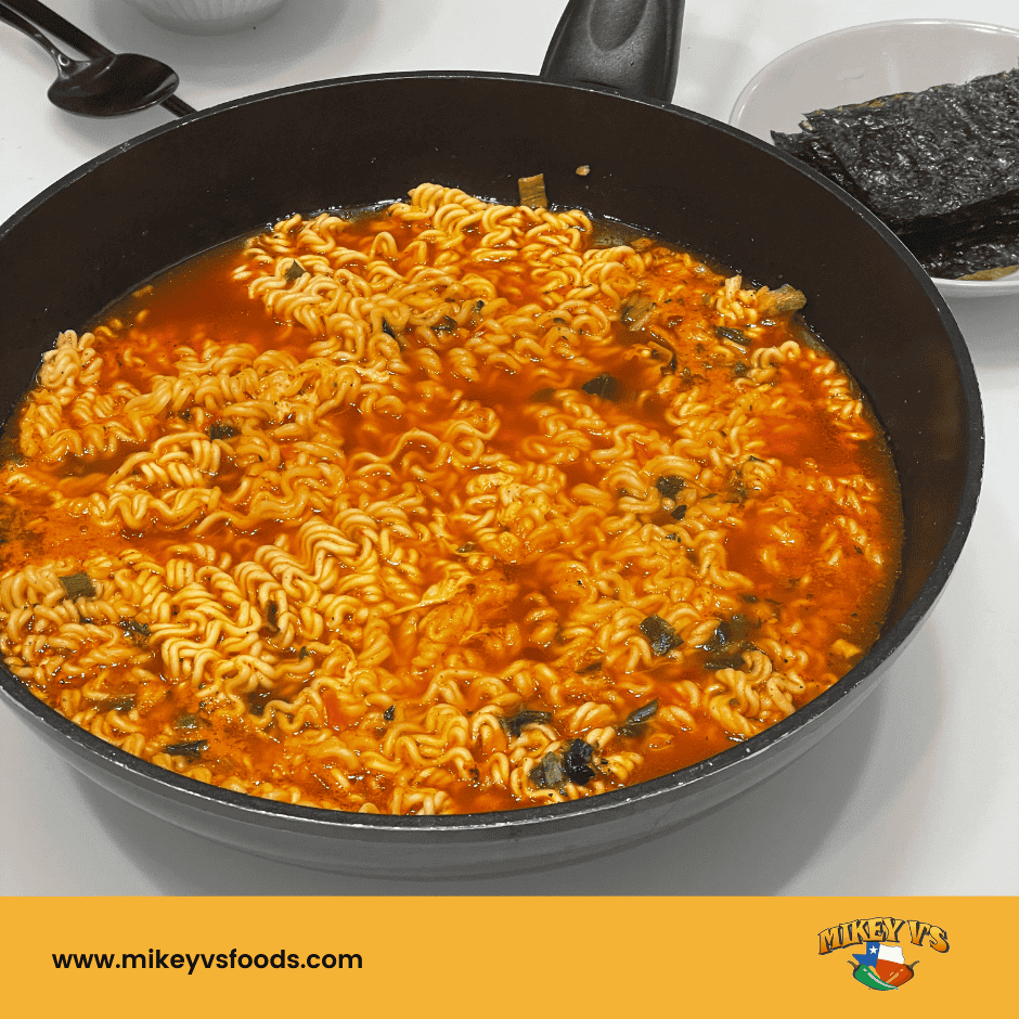 spice ramen with hot sauce 