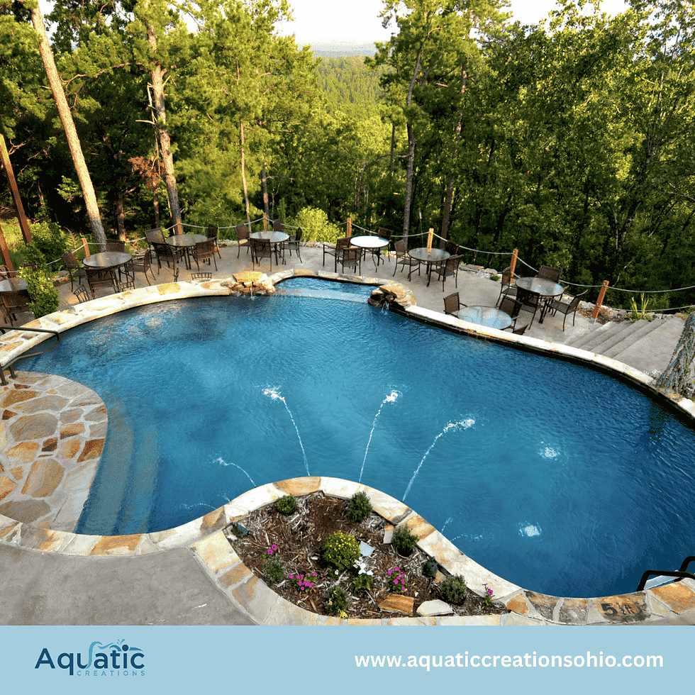 overhead view of pool with jets
