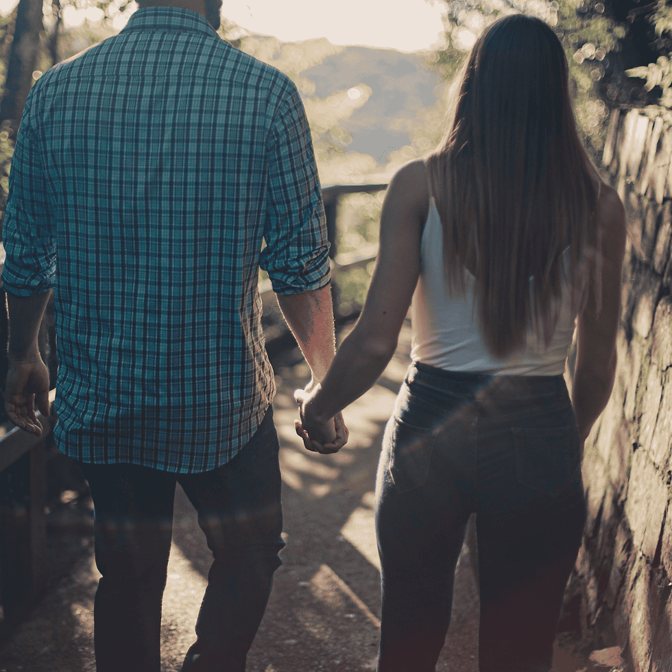 couple holding hands