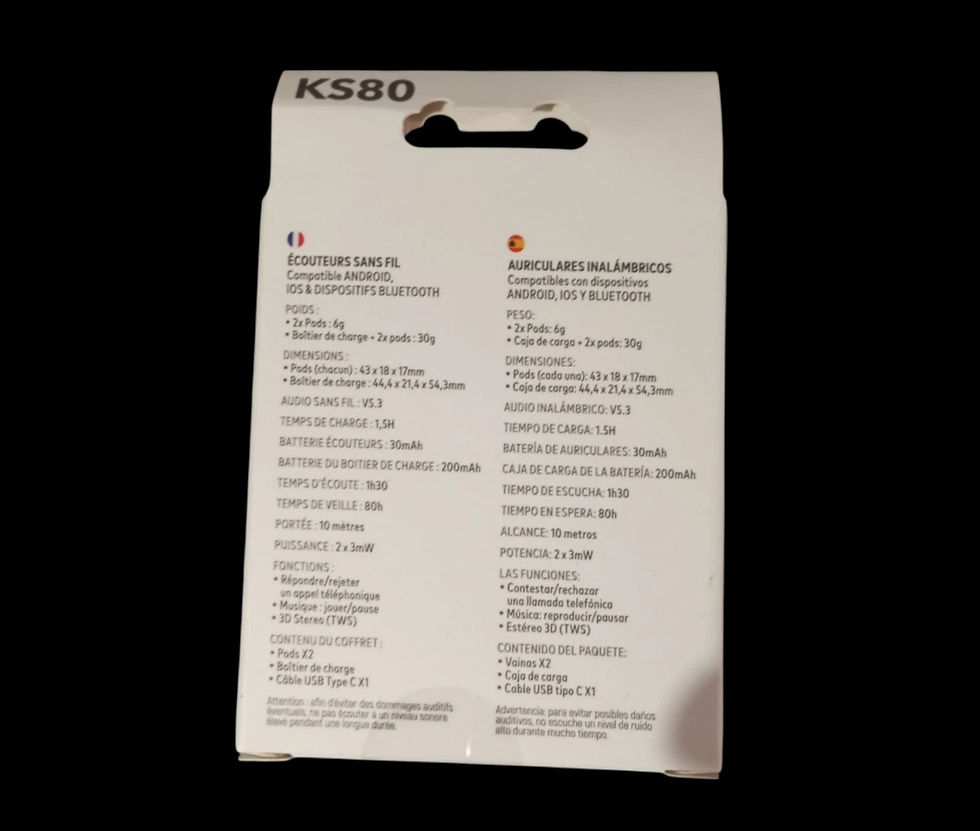 Miniature : Écouteurs Sans Fil KS80 Bluetooth 5.3 - iOS Android - 3D Stéréo - Chargeur...