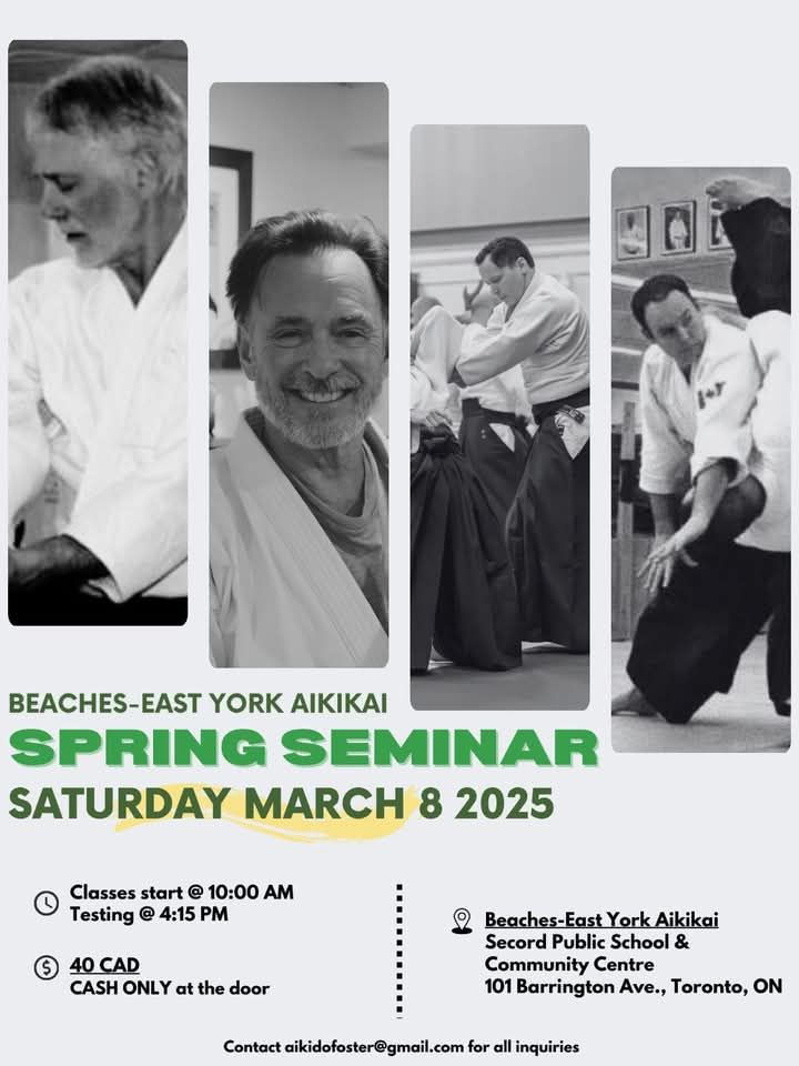 Seminar at Beaches East York Aikikai (no class at Burloak this day)