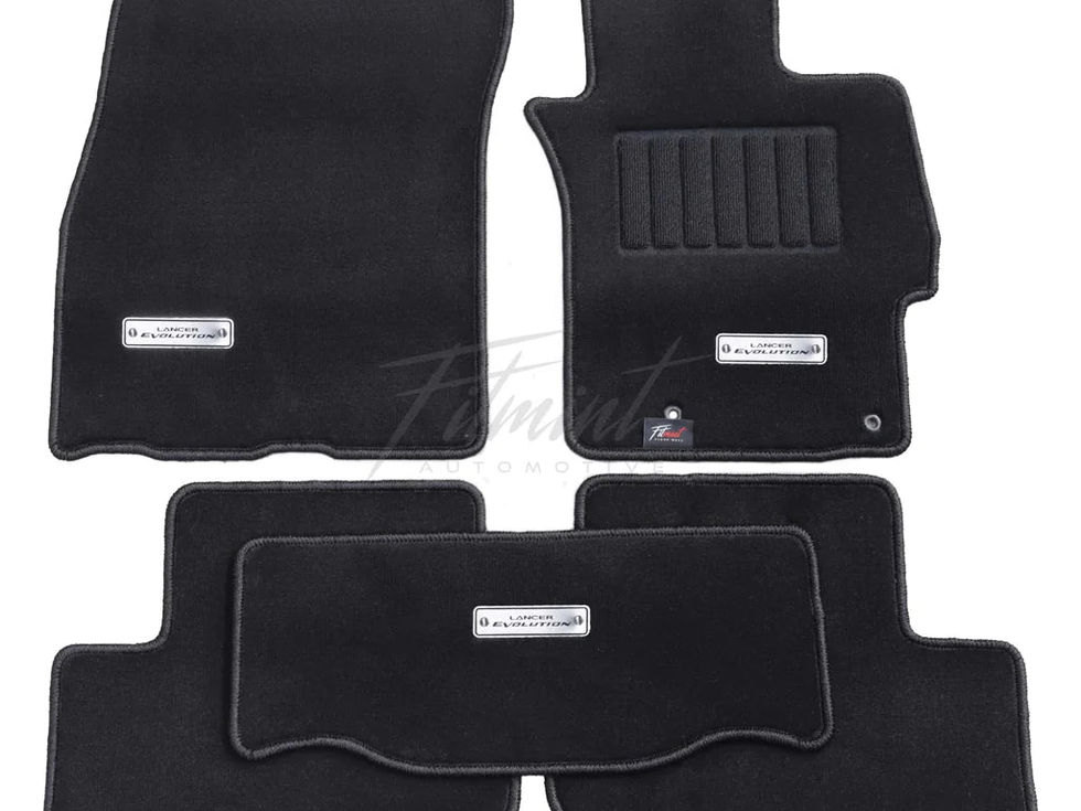 Black car floor mats with 'Limited Edition' and 'Fitmint' logos