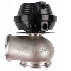 PSR - 5449G 660HP 54mm Dual Ball Bearing Turbo, a stainless steel automotive wastegate with a black actuator, for enhanced engine performance.