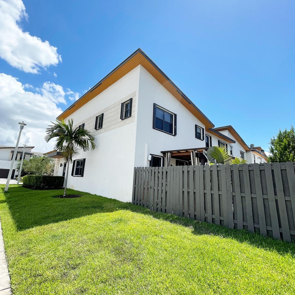 Before and after house painting – Complete exterior transformation.