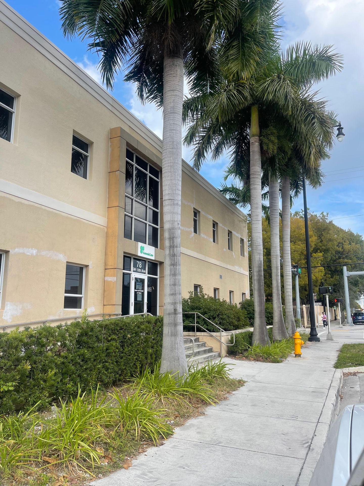 High-rise facade cleaning and painting project in Coral Gables.
