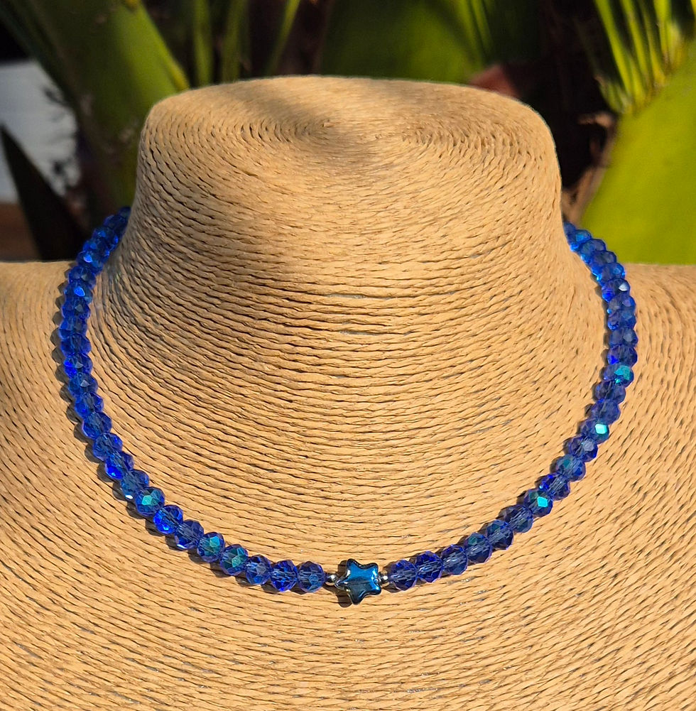 Thumbnail: Glass Crystal Star Necklace Choker 
