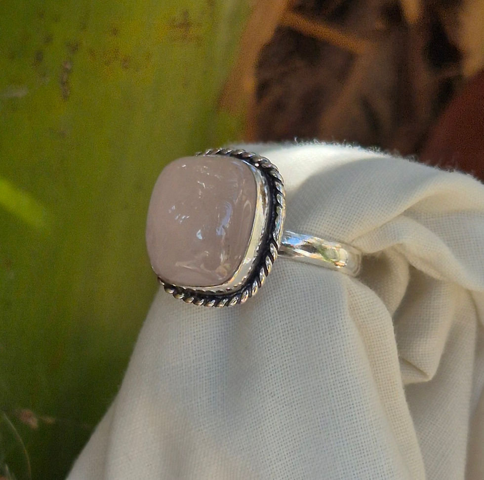 Thumbnail: Rose Quartz Ring Size O