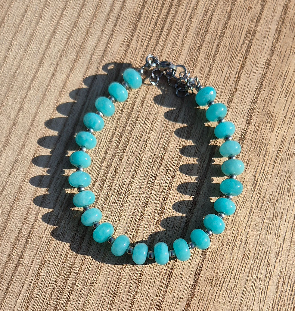 Thumbnail: Aqua Chalcedony Bracelet ~ SILVER 