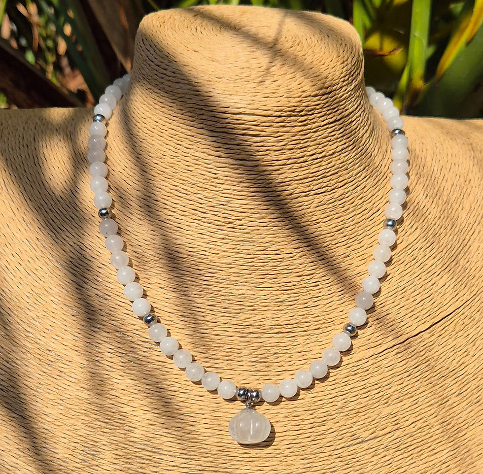 Thumbnail: White Jade Pumpkin Necklace Halloween 