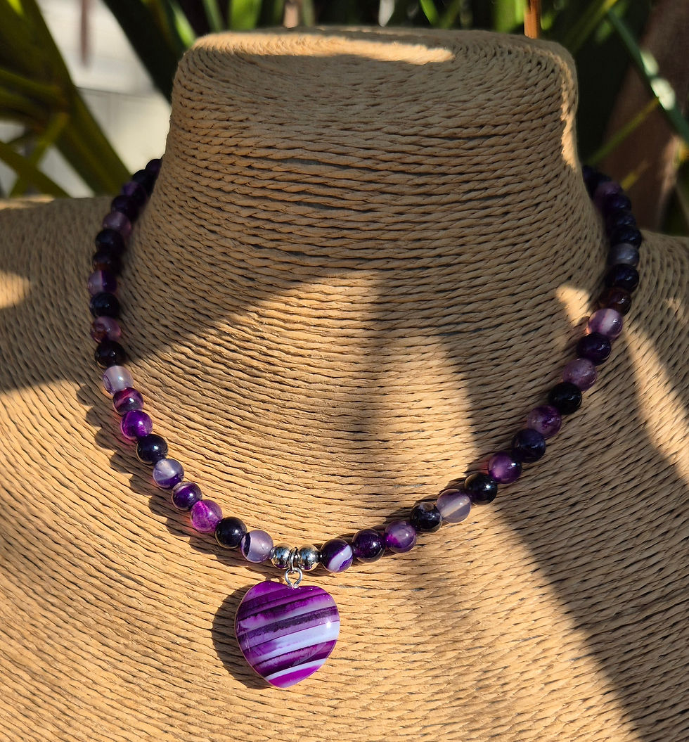 Thumbnail: Purple Agate heart Necklace 
