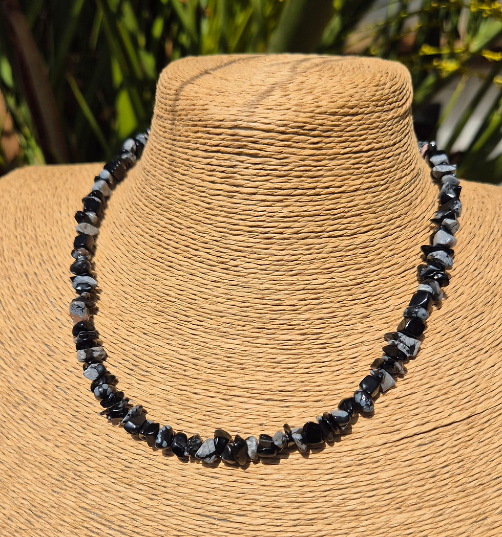 Thumbnail: Snowflake Obsidian necklace 