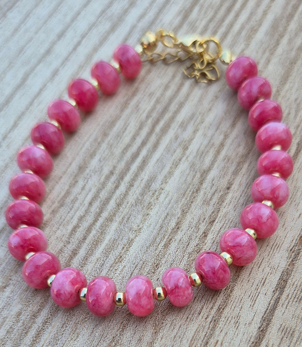 Thumbnail: Pink Tourmaline Bracelet ~ Gold 