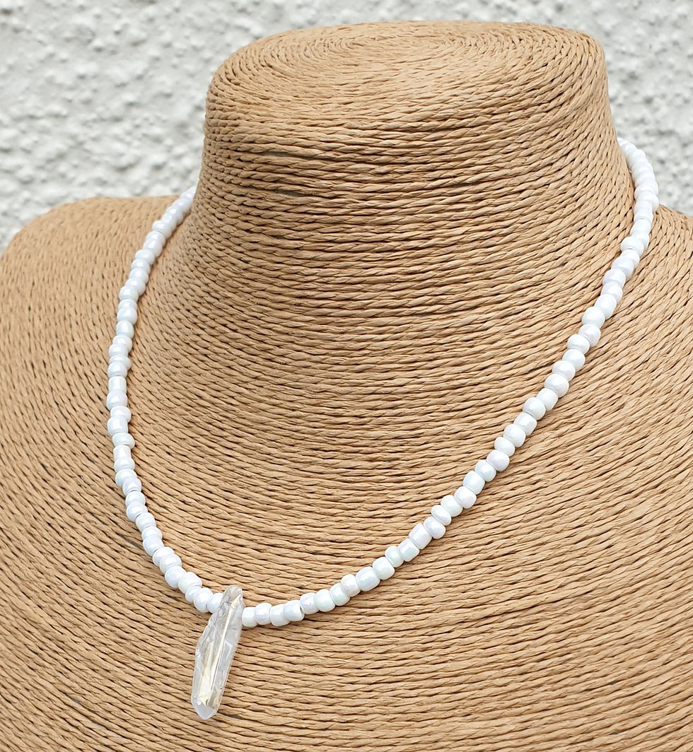 Thumbnail: Angel Aura Quartz necklace WHITE