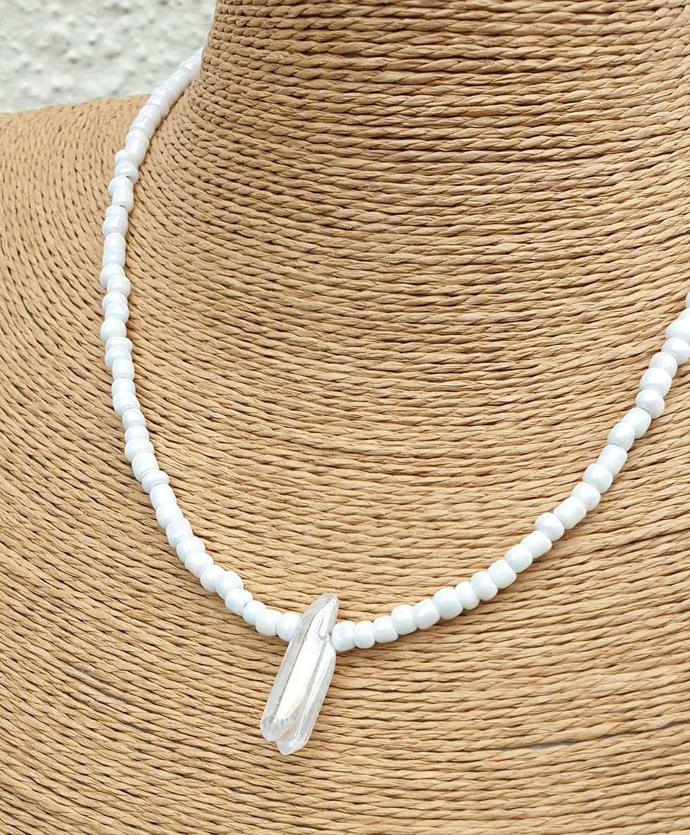 Thumbnail: Angel Aura Quartz necklace WHITE